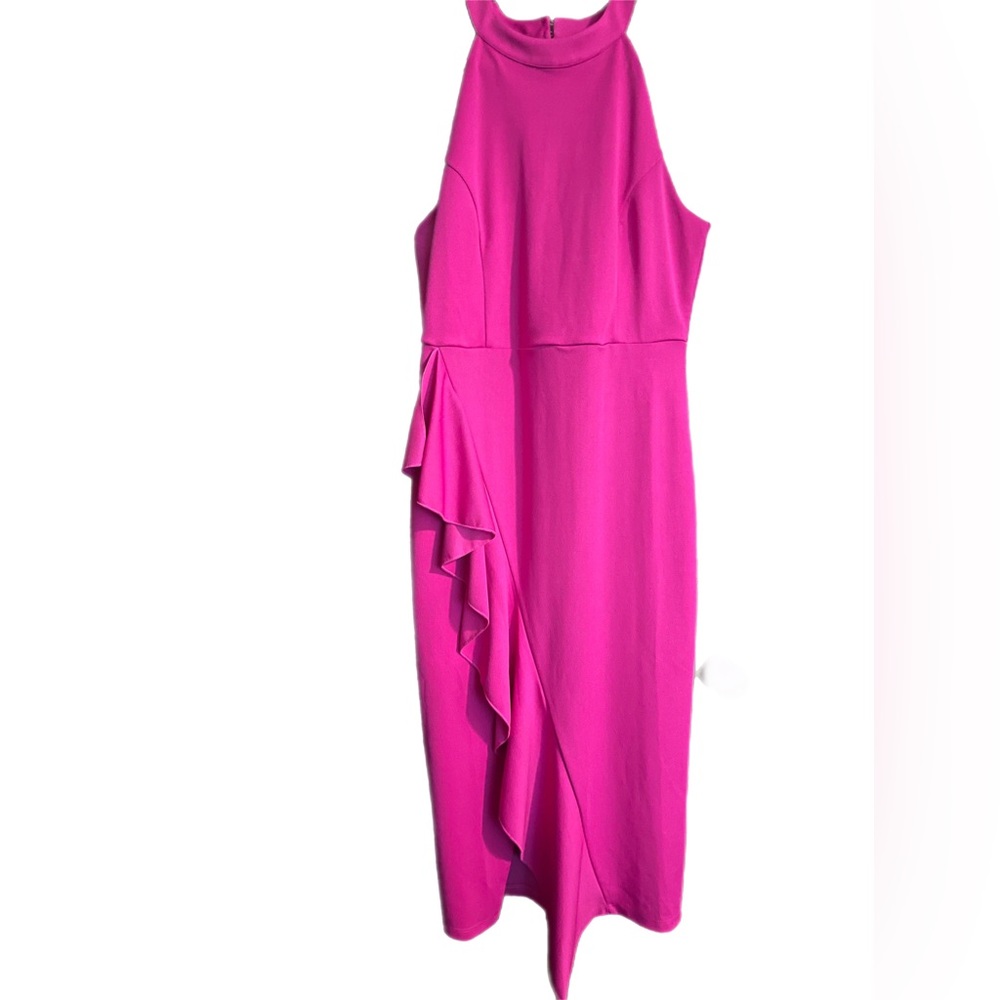 VENUS Beautiful Fuchsia Pink Halter Ruffle Dress Size M NEW